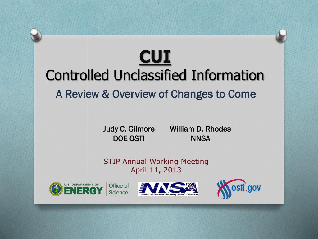 PPT - CUI Controlled Unclassified Information PowerPoint Presentation ...