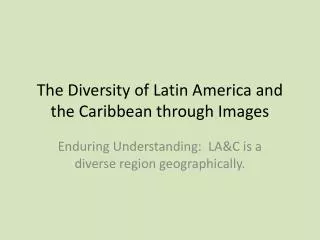 The Diversity of Latin America and the Caribbean through Images