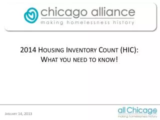 2014 Housing Inventory Count (HIC): What you need to know!