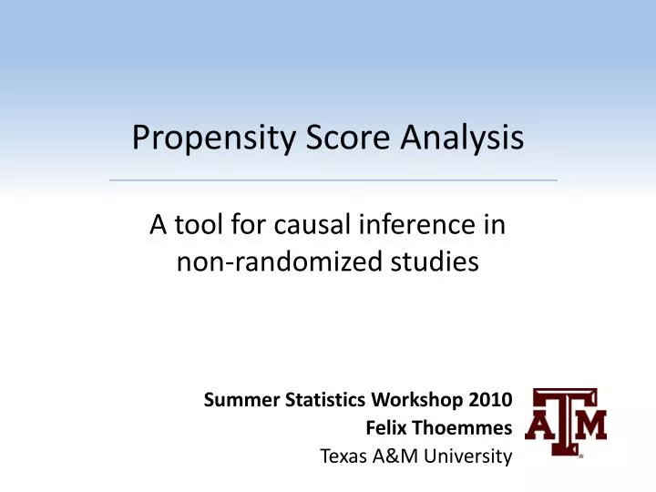 propensity score analysis a tool for causal inference in non randomized studies