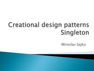 creational design patterns singleton