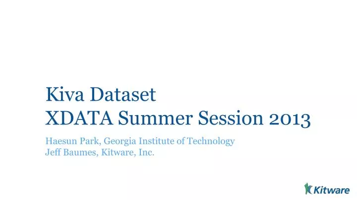 kiva dataset xdata summer session 2013