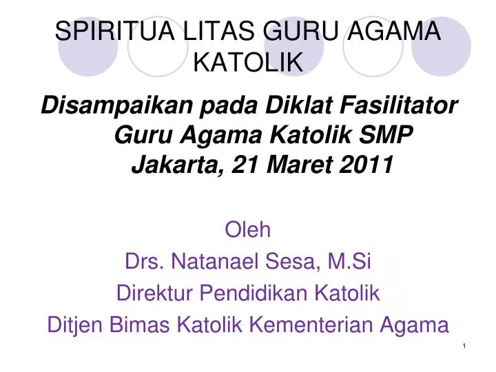 spiritua litas guru agama katolik