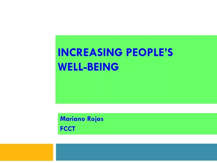 increasing people s well being