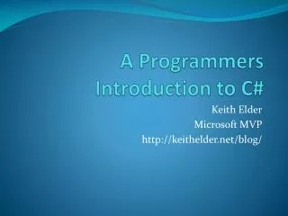 A Programmers Introduction to C#