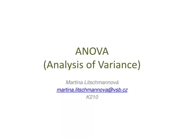 anova analysis of variance