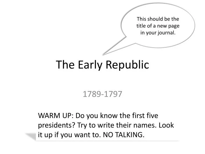 the early republic