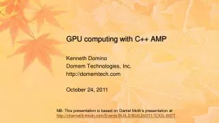 GPU computing with C++ AMP