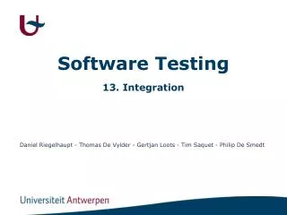 Software Testing 13. Integration