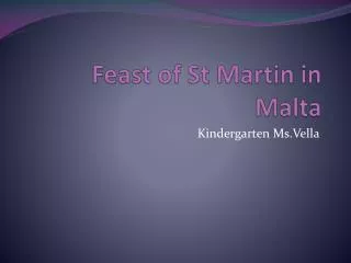 Feast of St Martin in Malta