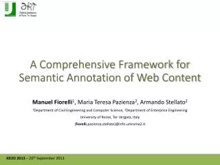 A Comprehensive Framework for Semantic Annotation of Web Content