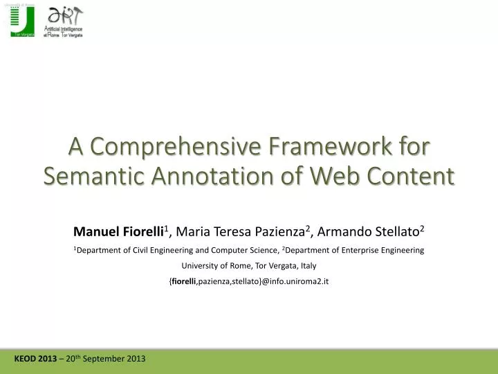 a comprehensive framework for semantic annotation of web content