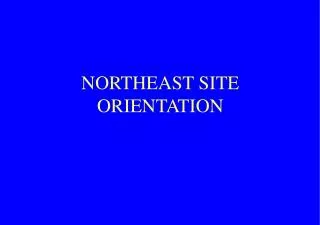 NORTHEAST SITE ORIENTATION