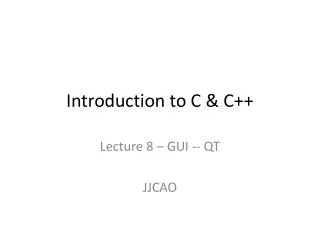 Introduction to C &amp; C++