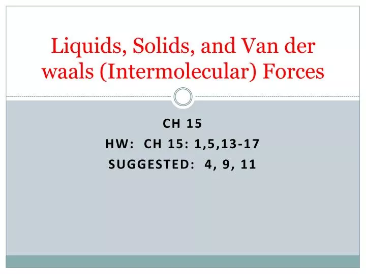 liquids solids and van der waals intermolecular forces