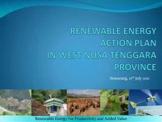 RENEWABLE ENERGY ACTION PLAN IN WEST NUSA TENGGARA PROVINCE