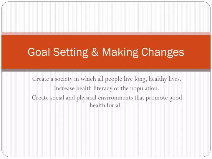 goal setting making changes