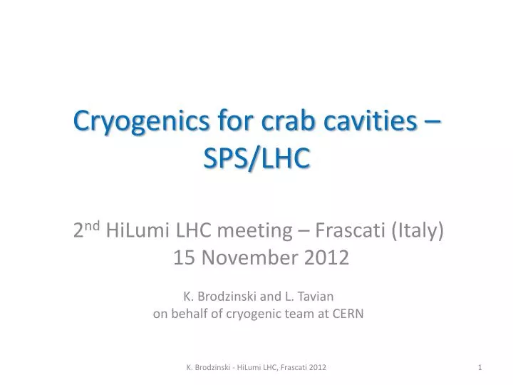 cryogenics for crab cavities sps lhc