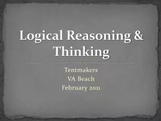 Logical Reasoning &amp; Thinking