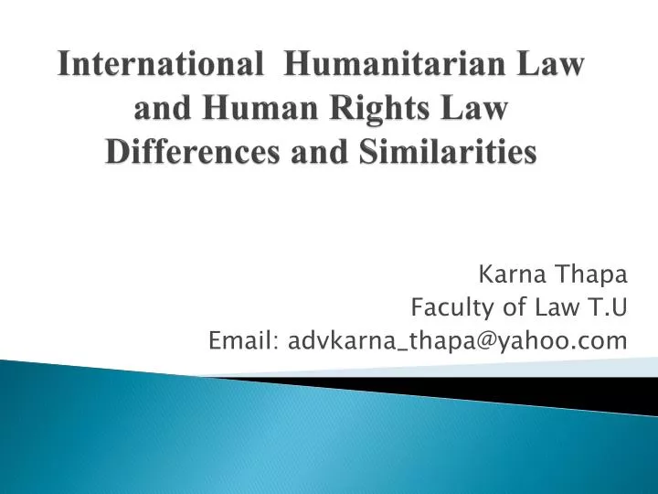 international humanitarian law and human rights law differences and similarities