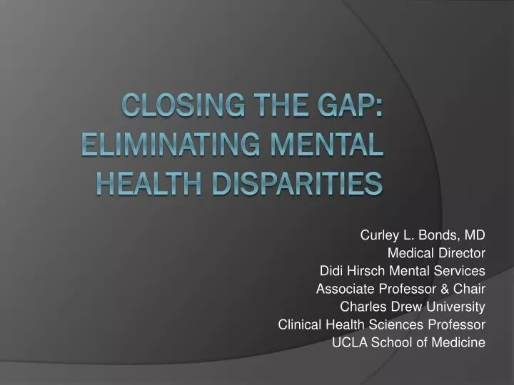 closing the gap eliminating mental health disparities