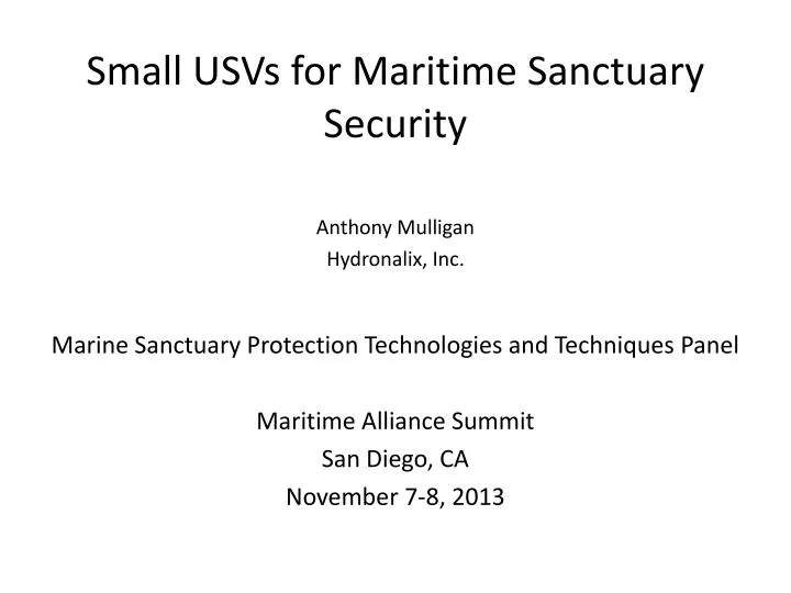small usvs for maritime sanctuary security