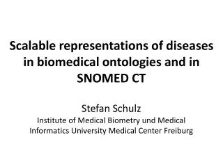 Scalable representations of diseases in biomedical ontologies and in SNOMED CT
