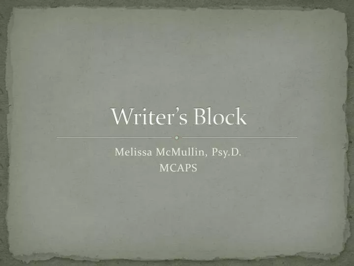 writer s block