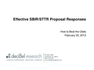 Effective SBIR/STTR Proposal Responses