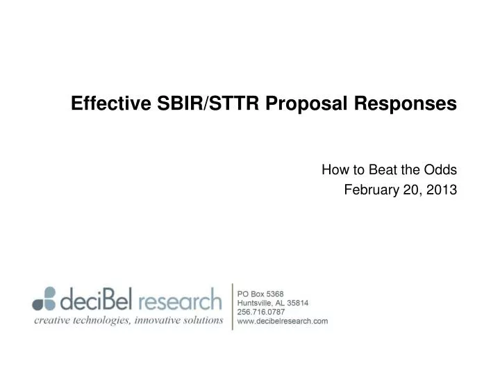 effective sbir sttr proposal responses