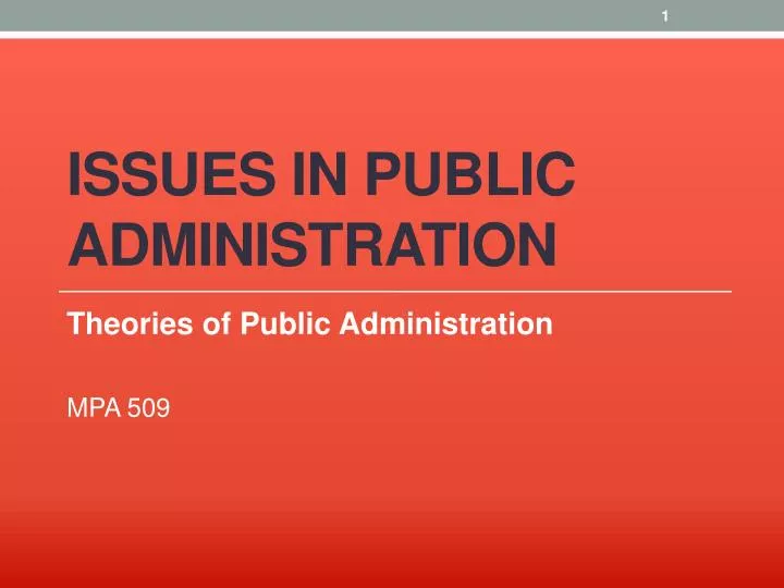 issues in public administration
