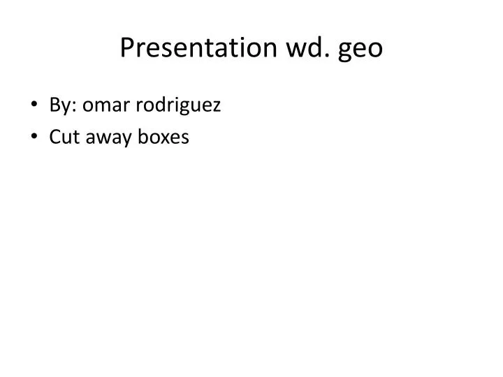 presentation wd geo