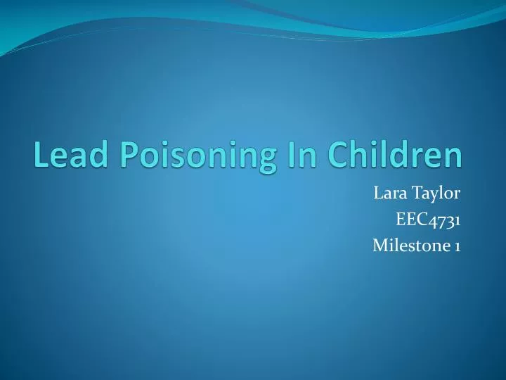 lead poisoning in children