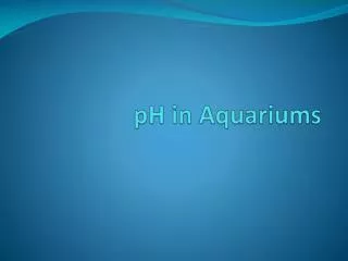 pH in Aquariums