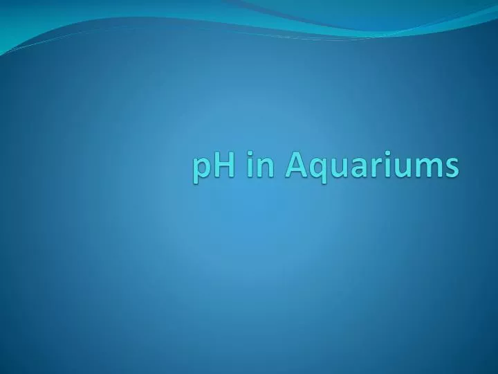 ph in aquariums