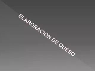 ELARORACION DE QUESO