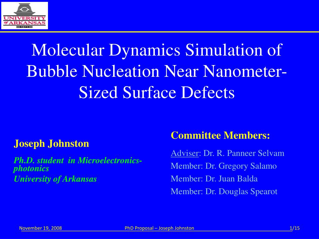 PPT - Molecular Dynamics Simulation of Bubble Nucleation Near Nanometer ...