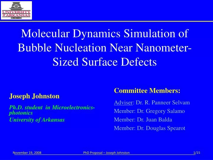 molecular dynamics simulation of bubble nucleation near nanometer sized surface defects