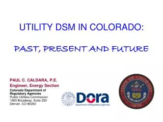 UTILITY DSM IN COLORADO: PAST, PRESENT AND FUTURE