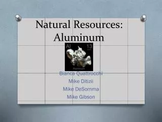 Natural Resources: Aluminum