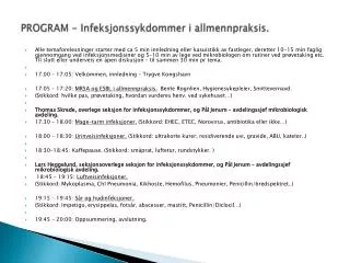 program infeksjonssykdommer i allmennpraksis