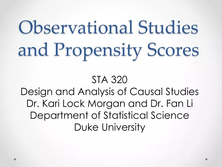 observational studies and propensity scores