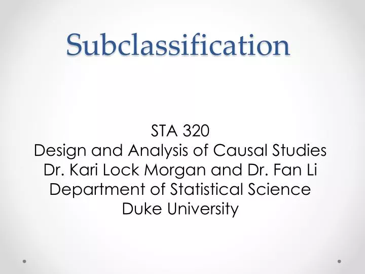 subclassification