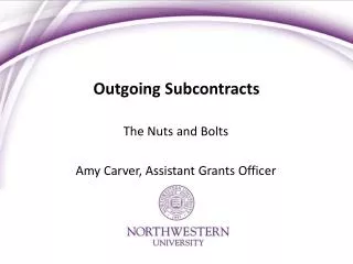 Outgoing Subcontracts
