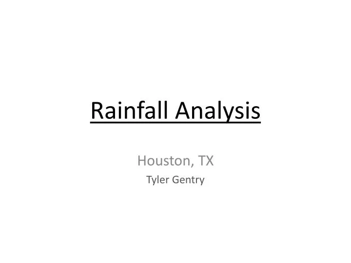 rainfall analysis
