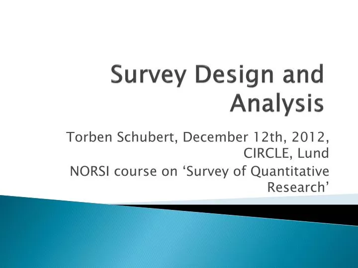survey design and analysis