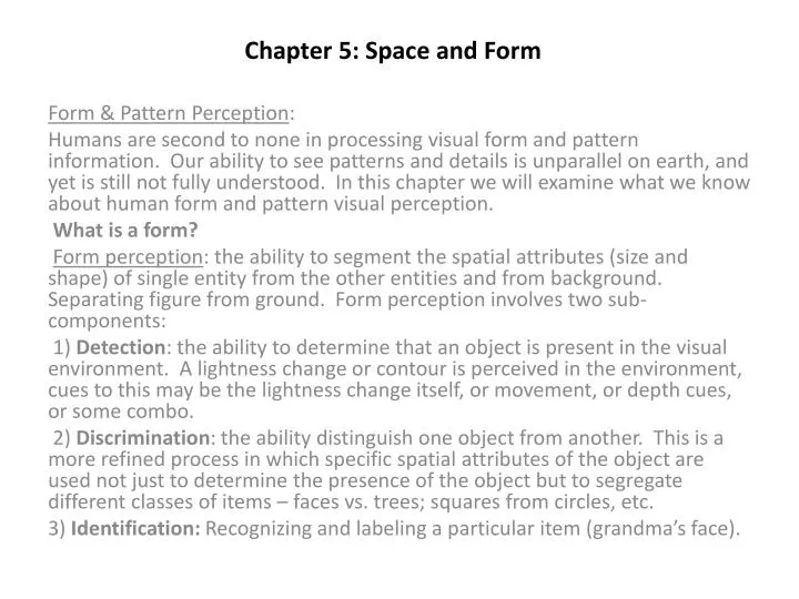 chapter 5 space and form
