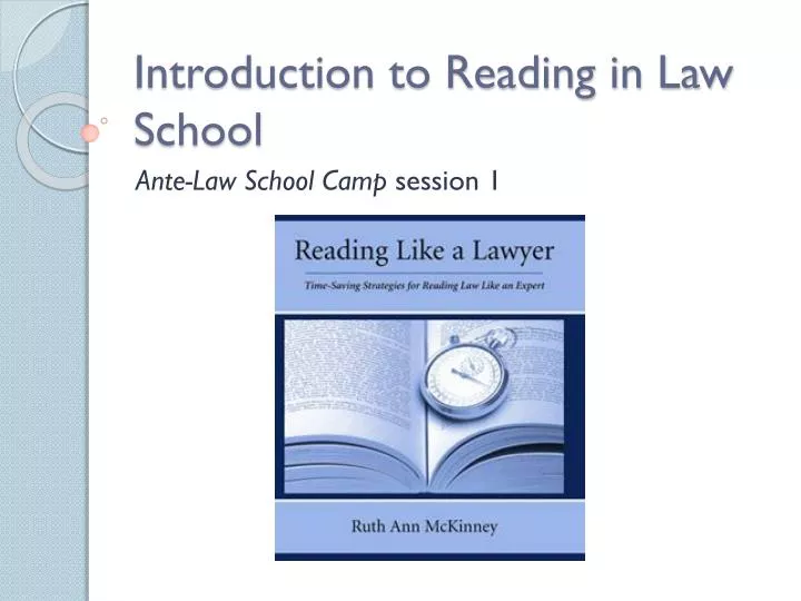 introduction to reading in law school
