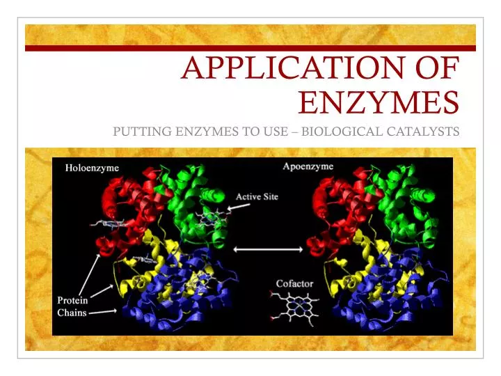 application of enzymes