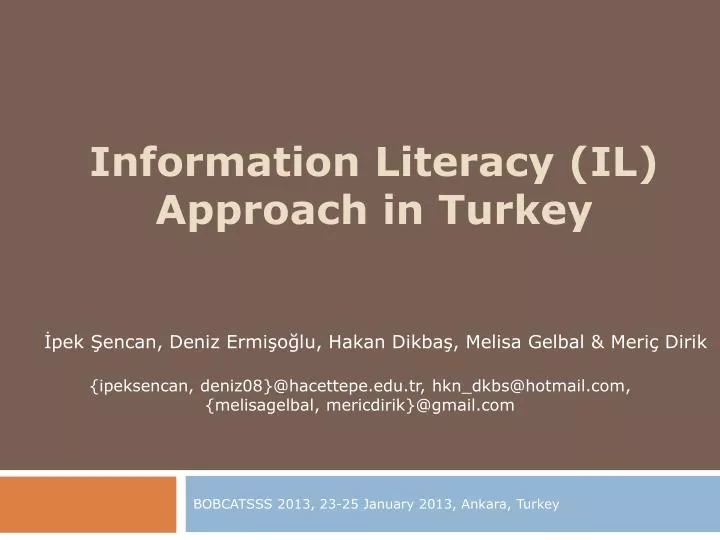 information literacy il approach in turkey